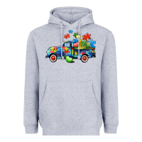 Heather Grey Autism truck Heavyweight Hoodie - CowGirlArtShop