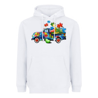 White Autism truck Heavyweight Hoodie - CowGirlArtShop
