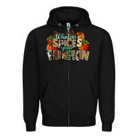 Black Whatever spices your pumpkin Fall Zipper Hoodie - NancyCooperArtShop