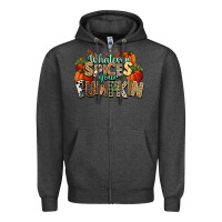 Charcoal Heather Whatever spices your pumpkin Fall Zipper Hoodie - NancyCooperArtShop
