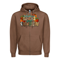 Chestnut Whatever spices your pumpkin Fall Zipper Hoodie - NancyCooperArtShop