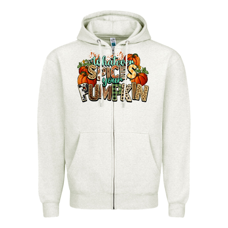 Whatever Spices Your Pumpkin Fall Zipper Hoodie by NancyCooperArtShop | Teevron