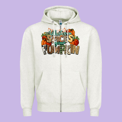 Whatever Spices Your Pumpkin Fall Zipper Hoodie Designed By Nancycooperartshop