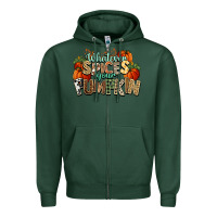 Sports Green Whatever spices your pumpkin Fall Zipper Hoodie - NancyCooperArtShop