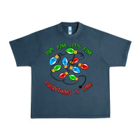 Midnight Navy i'm fine it's fine everything is fine Urban Heavy Tee - MaliasSmallBusiness