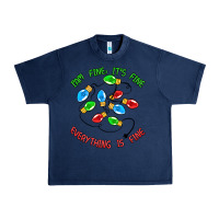 Navy i'm fine it's fine everything is fine Urban Heavy Tee - MaliasSmallBusiness