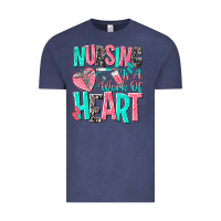 Vintage Denim nursing is a work of heart Vintage Tee - NancyCooperArtShop