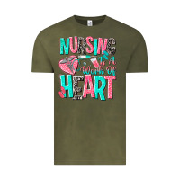 Vintage Olive nursing is a work of heart Vintage Tee - NancyCooperArtShop