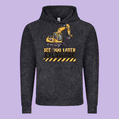 See You Later Excavator Vintage Hoodie Designed By Maliassmallbusiness
