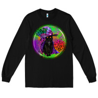 Black halloween round earrings Long Sleeve Tee - BundleAndBundleShop