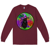 Burgundy halloween round earrings Long Sleeve Tee - BundleAndBundleShop
