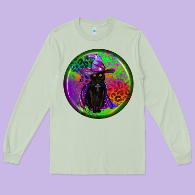 Halloween Round Earrings Long Sleeve Tee Designed By Bundleandbundleshop