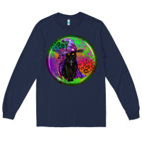 Navy halloween round earrings Long Sleeve Tee - BundleAndBundleShop