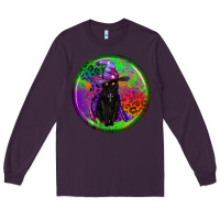 Plum halloween round earrings Long Sleeve Tee - BundleAndBundleShop