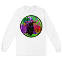 White halloween round earrings Long Sleeve Tee - BundleAndBundleShop