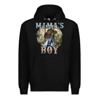 Black Mama's Boy western Cowboy boots cactus Premium Hoodie - HowdyJamesFarm