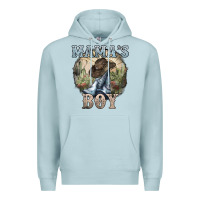 Blue Mist Mama's Boy western Cowboy boots cactus Premium Hoodie - HowdyJamesFarm
