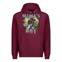 Burgundy Mama's Boy western Cowboy boots cactus Premium Hoodie - HowdyJamesFarm