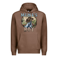 Chestnut Mama's Boy western Cowboy boots cactus Premium Hoodie - HowdyJamesFarm