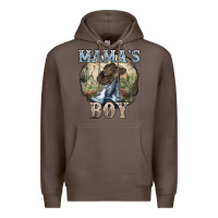 Coffee Mama's Boy western Cowboy boots cactus Premium Hoodie - HowdyJamesFarm