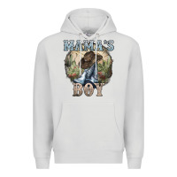 Dove Grey Mama's Boy western Cowboy boots cactus Premium Hoodie - HowdyJamesFarm