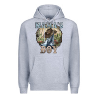 Heather Grey Mama's Boy western Cowboy boots cactus Premium Hoodie - HowdyJamesFarm
