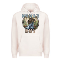 Pale Pink Mama's Boy western Cowboy boots cactus Premium Hoodie - HowdyJamesFarm