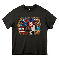 Asphalt 4th of july cow Heavy Core Tee - Jasminsmagicworld