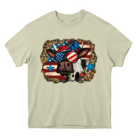 Mossy 4th of july cow Heavy Core Tee - Jasminsmagicworld