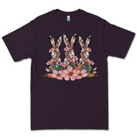 Plum rabbits with blossom flower Premium Tee - Artiststas