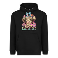 Black Happy Easter Day cow Heavyweight Hoodie - HowdyJamesFarm