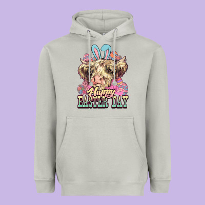 Happy Easter Day Cow Heavyweight Hoodie Designed By Howdyjamesfarm
