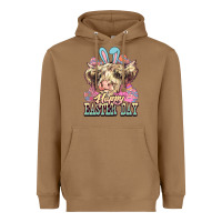 Toasted Coconut Happy Easter Day cow Heavyweight Hoodie - HowdyJamesFarm