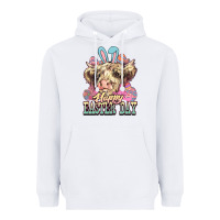 White Happy Easter Day cow Heavyweight Hoodie - HowdyJamesFarm