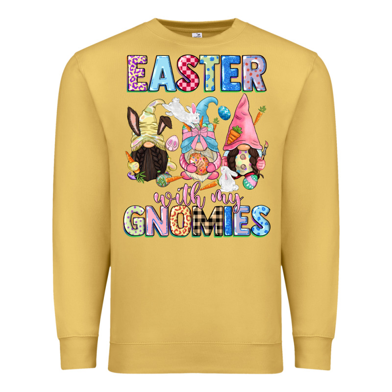 Easter With My Gnomies  Easter Day Premium Sweatshirt by CowGirlArtShop | Teevron