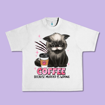 Coffee Because Murder Is Wrong Grumpy Cat Urban Heavy Tee Designed By Jahusdesignshop