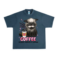 Midnight Navy coffee because murder is wrong grumpy cat Urban Heavy Tee - JahusDesignShop