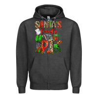 Charcoal Heather santa's favorite pt Zipper Hoodie - texasbilliewilder