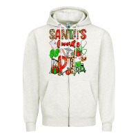 Oatmeal Heather santa's favorite pt Zipper Hoodie - texasbilliewilder
