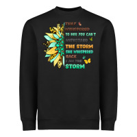 Black inspirational flower and quote design Heavyweight Sweatshirt - LillyAllenDesigns