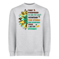 Heather Grey inspirational flower and quote design Heavyweight Sweatshirt - LillyAllenDesigns