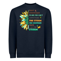 Navy inspirational flower and quote design Heavyweight Sweatshirt - LillyAllenDesigns