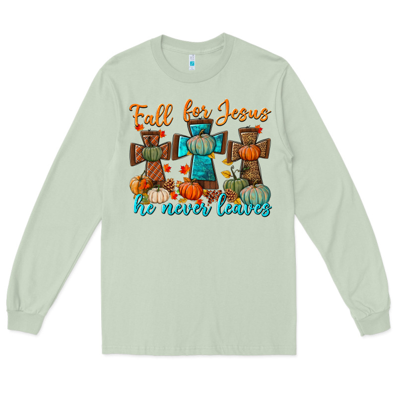 Fall For Jesus He Never Leaves Long Sleeve Tee by BundleAndBundleShop | Teevron