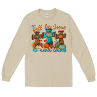 Mushroom fall for jesus he never leaves Long Sleeve Tee - BundleAndBundleShop