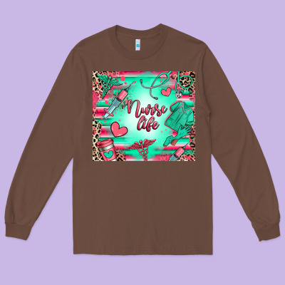 Nurse Life Long Sleeve Tee Designed By Ranaportraitstore