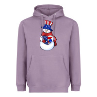 Lavender Patriotic snowman 4th of july Heavyweight Hoodie - HowdyJamesFarm
