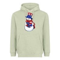 Matcha Patriotic snowman 4th of july Heavyweight Hoodie - HowdyJamesFarm