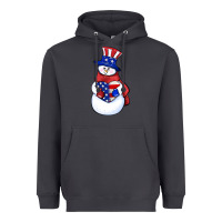 Smoke Patriotic snowman 4th of july Heavyweight Hoodie - HowdyJamesFarm