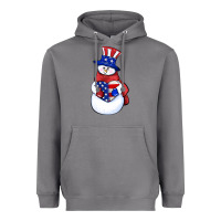 Storm Patriotic snowman 4th of july Heavyweight Hoodie - HowdyJamesFarm