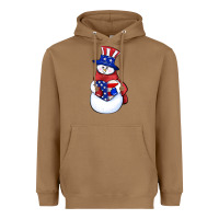 Toasted Coconut Patriotic snowman 4th of july Heavyweight Hoodie - HowdyJamesFarm